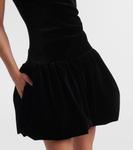 Хлопковое мини-платье с одним плечом Patou, черный - фото 5