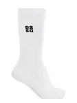Носки в рубчик с вышитым логотипом DSQUARED2, белый - фото