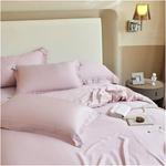 Generic Комплект постельного белья женский розовый шелк Flat Bed Sheet - фото 3
