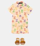 Рубашка из льна и хлопка с принтом Mini Rodini, бежевый - фото 2