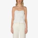 Кружевной топ-бюстье с вырезом в форме сердца Ro&Zo, белый - фото 2