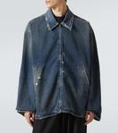 Потертая джинсовая куртка Balenciaga, синий - фото 3