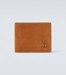 Замшевый бифолд кошелёк Brunello Cucinelli, Cognac - фото