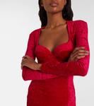 Бархатное платье с корсетом Balenciaga, Garnet - фото 4