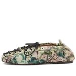 Балетки со шнуровкой на люверсах Ganni, Jadeite - фото