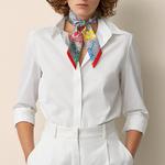 HERMES Шелковый шейный платок унисекс серый, Gray - фото 2