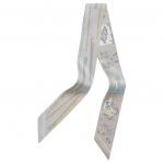 HERMES Шёлковый сатиновый шарф, Light Blue - фото 6