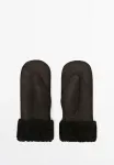 Рукавицы Massimo Dutti, Dark Brown - фото 2