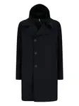 Однобортное пальто с капюшоном Herno, черный - фото