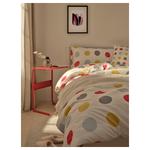 Комплект постельного белья из 3 предметов IKEA BRUKSVARA, 150x200 см, цвет multicolour/dot pattern - фото 2