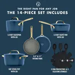 Набор посуды GreenPan GP5, 14 предметов, синий / черный - фото 4