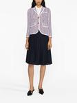 Thom Browne твидовый жакет в клетку, белый - фото 2