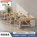 Письменный стол Chuzhe 120 см трехместный с тумбой Oak - фото