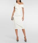 Платье миди из крепа salmone Safiyaa, белый - фото 2