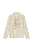 Полосатая блузка Frame, бежевый - фото
