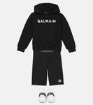 Худи с логотипом из хлопка Balmain, черный - фото 2