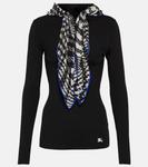 Свитер ребристой вязки с шарфом Burberry, черный - фото