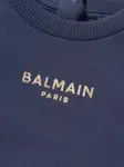Хлопковый свитшот с принтом-логотипом Balmain Kids, синий - фото 3