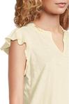 Топ Mod-o-doc Sleeveless Ruffle Top, цвет Sweet Cream - фото 4