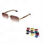 Прямоугольные солнцезащитные очки GUCCI, золотой - фото