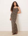 Платье-макси Vila из обтягивающего джерси с леопардовым принтом - фото
