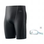 Мужские плавки для плавания LiNing черные, черные плавки + водонепроницаемая поясная сумка - фото 4