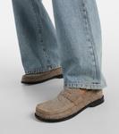 Камфорные замшевые лоферы Loewe, Khaki Green - фото 4