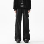 Унисекс карго-брюки EUSU, черные [Летняя ледяная шелковая ткань] (В комплекте с футболкой с коротким рукавом) - фото 5