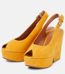 Замшевые сандалии на платформе Dylan 110 Clergerie, Amber - фото 5