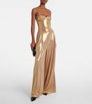 Боди без бретелек Norma Kamali, золотой - фото 2