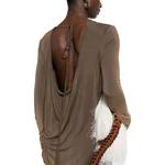 Длинное платье с длинными рукавами UMA WANG, оливковый - фото 6