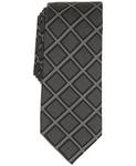 Мужской галстук Oakmont Grid Slim Tie Alfani, Black/Gray - фото