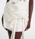 Мини-платье Paloma с драпировкой и бисером Clio Peppiatt, слоновая кость - фото 5