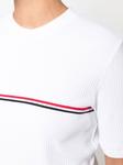 Thom Browne RWB stripe ribbed T-shirt, белый - фото 5