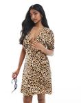 Мини-платье Miss Selfridge с анималистичным принтом - фото 2