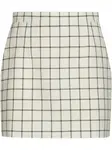 Клетчатая мини-юбка из шерсти Marni, белый - фото