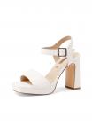 Босоножки на платформе Sandali con tacco Queen Helena, белый - фото 4
