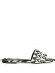 Слайды Missoni с зигзагообразным принтом, черный - фото
