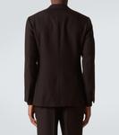 Шерстяной твидовый блейзер Saman Amel, коричневый - фото 4