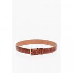 Ремень из кожи с эффектом крокодиловой кожи Corneliani, Red - фото