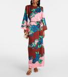 Платье макси из шелкового атласа с принтом Alémais, Azalea - фото 2