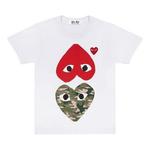 Футболка camouflage with upside down heart tee Comme Des Garcons Play, белый - фото