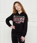 Толстовка детская Guess с блестящими логотипами, черный - фото