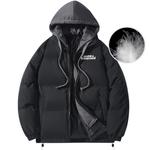 Пуховик унисекс NOME, черный (в комплекте шарф+ожерелье) - фото