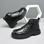 Ботинки Short Martin мужские черные Mo Xu, черная шерсть - фото 5