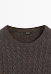 Джемпер Massimo Dutti CABLE WITH CREW NECK, Mottled Brown - фото 8