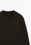 Джемпер Massimo Dutti RIBBED CREW NECK, Dark Brown - фото 7