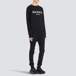 Свитшот с принтом логотипа BALMAIN, черный - фото 7