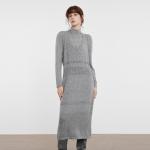 ELLE Платье с длинным рукавом Women's Medium Gray - фото 6