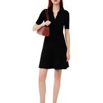 LACOSTE Женское черное платье с коротким рукавом - фото 5